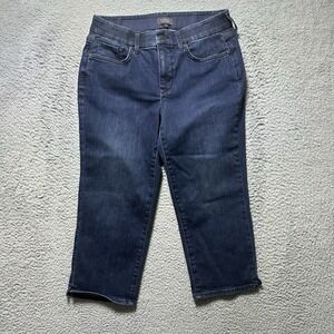 NYDJ Waist Match Jeans Women's Small Relaxed Straight Leg Blue‎ Denim Stretch